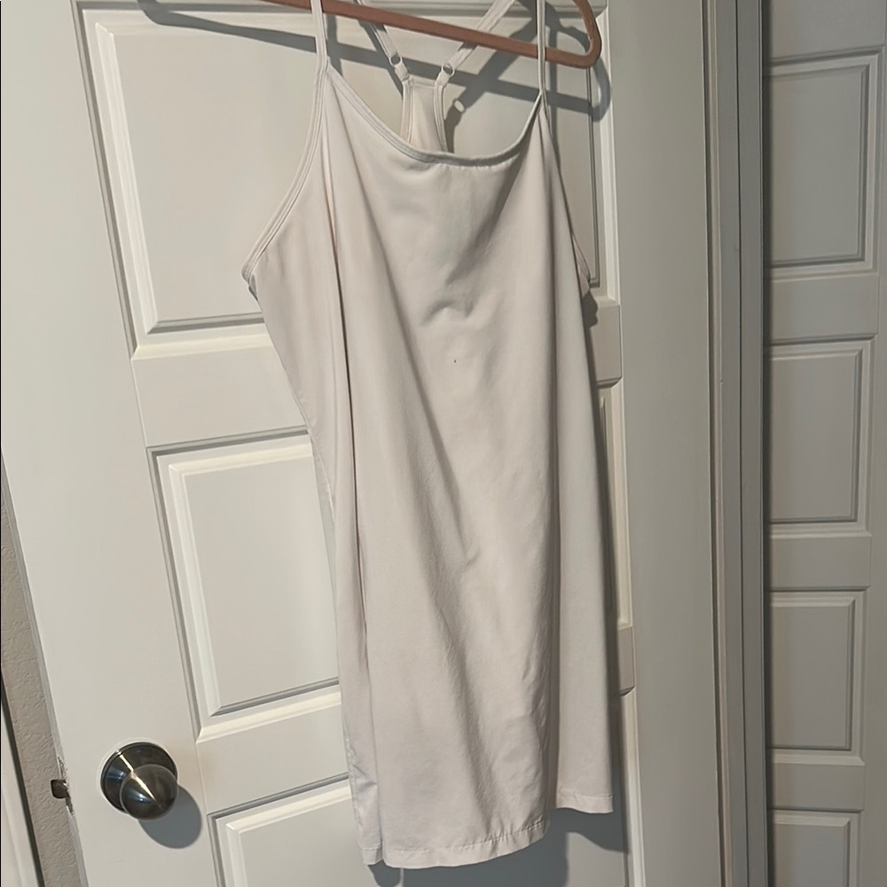 All in Motion Cream sport Slip Dress built in bra
